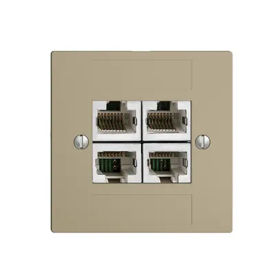 Prise ENC 4×RJ45/s 4P sép.EDIZIOdue sand ITplus 