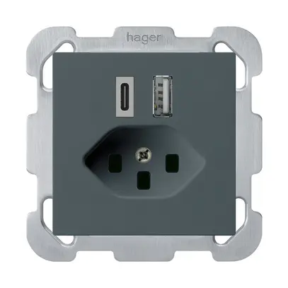 Prise de charge USB ENC kallysto 18W PD 1×type A 1×type C T23 a.plaque fix. an 
