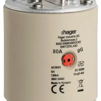 NH-Sicherung Hager SEV G4 500V AC 80A gG Mittenkennmelder 