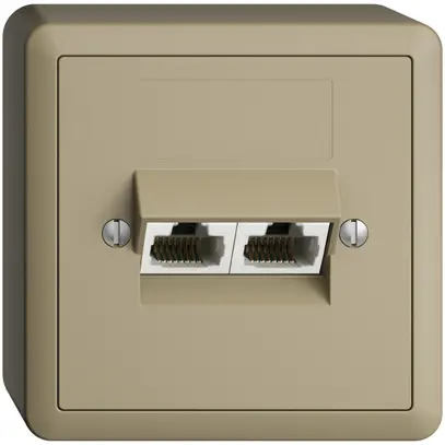 Presa AP 2×RJ45/u 8P sep. EDIZIOdue sand ITplus 