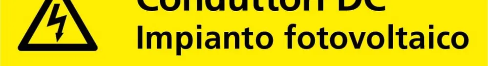 Autocollante giallo «Conduttori DC» italiano 