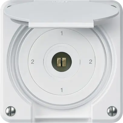 Interruttore a chiave quadrata INC robusto IP55 con coperchio S3/1P bianco combi 