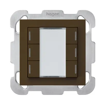 UP-Taster kallysto B KNX 6× RGB LED s/e-link braun 