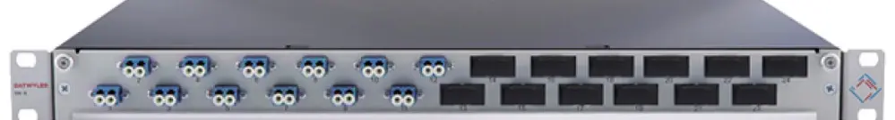 Breakoutbox 19" Dätwyler OV-SO 12×LCD/PC bleu OS2 décalé 1UH gris 