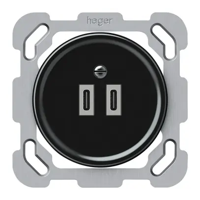 Presa di carica USB INC origin 2×USB-C 3000mA 5V nero 