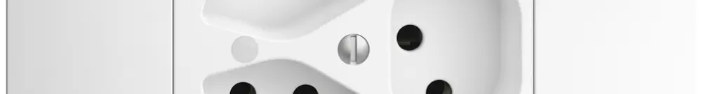 EB-Steckdose EDIZIOdue 3×T13 weiss mit LED grün 