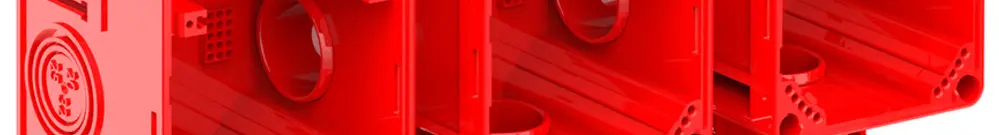 Einlasskasten CRALLO-LEU 278×278×73mm 3×3 Halogenfrei rot 