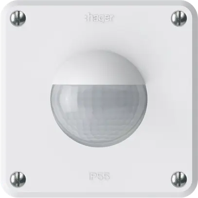 Détecteur de mouvement Hager robusto IP55 A 3 fils blanc 