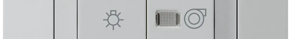 Interruttore luminoso INC kallysto.trend grigio chiaro 1/1L simb. illum.+ventil 