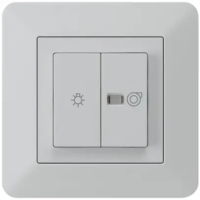 Interruttore luminoso INC kallysto.trend grigio chiaro 1/1L simb. illum.+ventil 