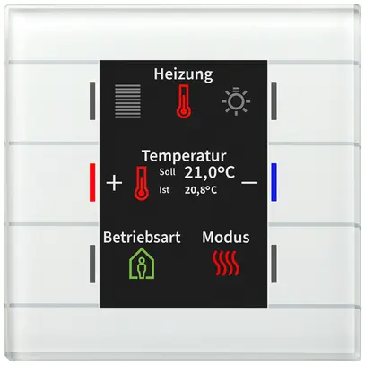Appareil de contrôle KNX ENC MDT BE-GT2TW.02 6t/6a écran temp.verre blanc 