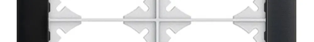 Telaio di copertura EDIZIOdue prestige 2×2 oro nero lucidato 