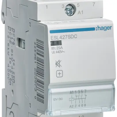 Contattore AMD Hager 12VDC 2 chiusura 2 apertura 25A senza ronzio 2UM 
