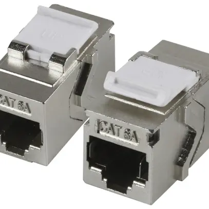 Module d.raccordement INFRALAN 2×RJ45 entrée traversante cat.6A/s ISO/IEC 10Gbit 