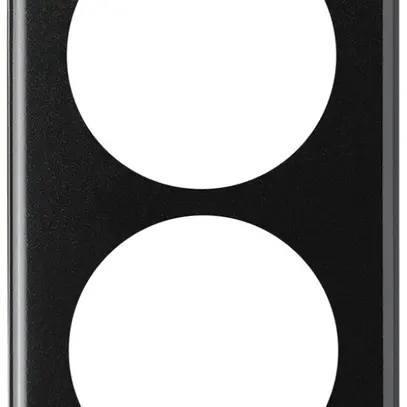 Placca di copertura basico 2×1 2×Ø58mm nero 