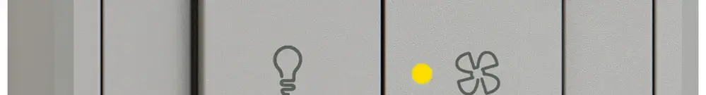Interruttore a pulsante lum.AP EDIZIO.liv SNAPFIX® luce&venti 3/3/1L KS gi grc 