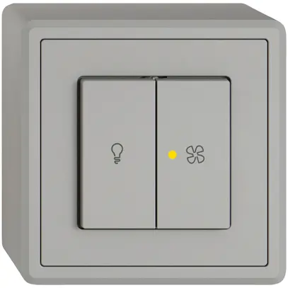 Interruttore a pulsante lum.AP EDIZIO.liv SNAPFIX® luce&venti 3/3/1L KS gi grc 
