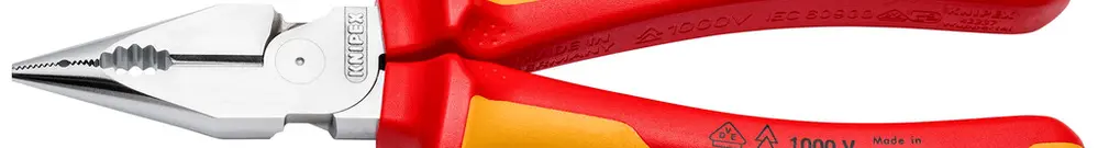 Pince universelle à becs demi-ronds KNIPEX VDE Ø3.8/3/13mm 25mm² 