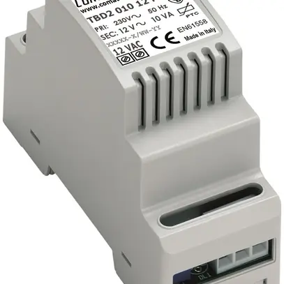 REG-Trenntransformator Comatec TBD2, IN: 230VAC, OUT: 12VAC/10VA, 2TE 