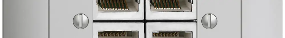 UP-Anschlussdose 4×RJ45/s 4P getr. EDIZIOdue hellgrau ITplus 