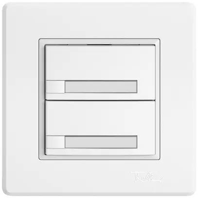 Poussoir universel ENC EDIZIO.liv UNI SNAPFIX® 5…48V s.LED 2× comm.1T étiqu.bc 
