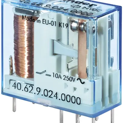 Relais d.commutation Finder 40.62 2C 10A/24VDCsens AgSnO2 1150Ω 0.5W 5.0mm RT II 
