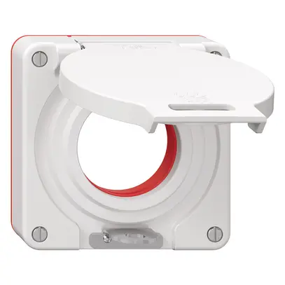 Coperchio con coperchio ribaltabile NEVO Ø42mm chiudibile IP55 bi (guarn.ro) 