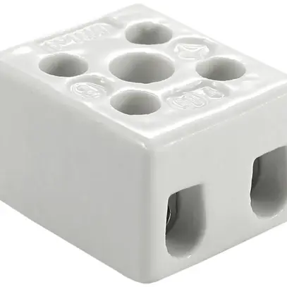 Morsetto porcellana 6mm² 2L 2fori fiss 