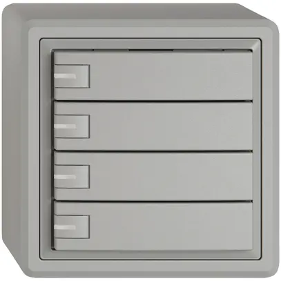 Poussoir KNX RGB AP EDIZIO.liv SNAPFIX® capteur temp.RGB-LED 4× comm.1T grc 
