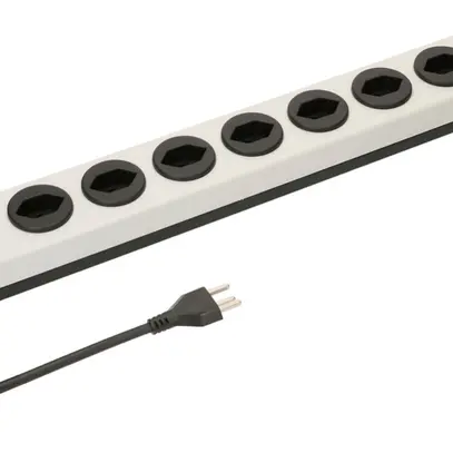 Presa multipla MAX HAURI Power Line 10A 8×T13 grigio 