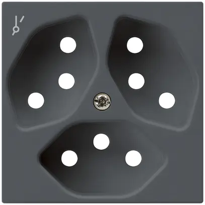 Placca frontale kallysto 3×T13/1 60×60mm antracite con protezione bambini 