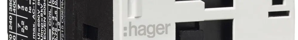 Contacteur de puissance Hager 3P+1 fermeur 15.5A à AC-3 tension de bobine 24VAC 
