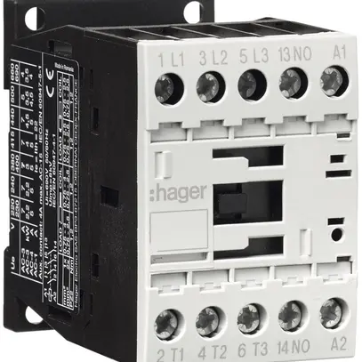Contacteur de puissance Hager 3P+1 fermeur 15.5A à AC-3 tension de bobine 24VAC 