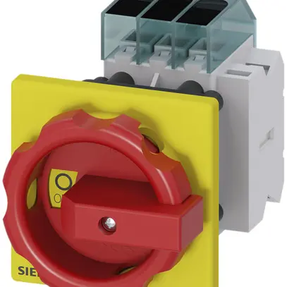 Sezionatore di carico Siemens SENTRON 3LD3 frontale 16A 3L +1Ch/1R 66×66mm ro/gi 