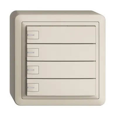 Poussoir KNX RGB AP EDUE, 250mW, a.LED RGB, 4×poussoir, comm.1×touche, crema 