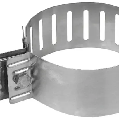 Morsetto di contatto regolabile Flury Al 3, ac inossidabile A2, tubo Ø 70…120mm 