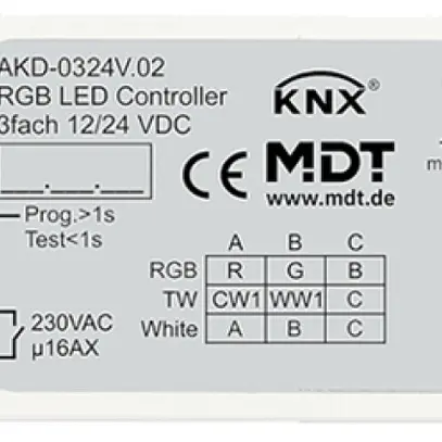 LED-Betriebsgerät KNX MDT AKD-0324V.02 3-Kan 72W 12…24V 