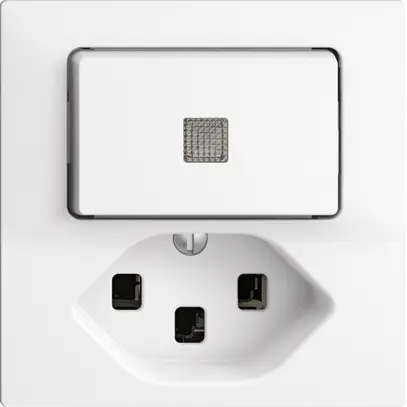 Combinazione lum.A-R/1L+T23 bianco EDIZIOdue, con lente, LED giallo 