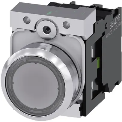 Pulsante luminoso Siemens SIRIUS ACT c.supporto+LED 1Ch chiaro metallo lucido 