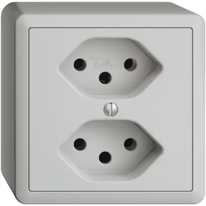 Prise AP EDIZIOdue 2×T13 gris clair 