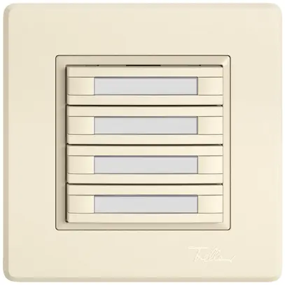 Poussoir KNX RGB ENC EDIZIO.liv SNAPFIX® capteur temp.s.LED étiqu.8× comm.1T cr 
