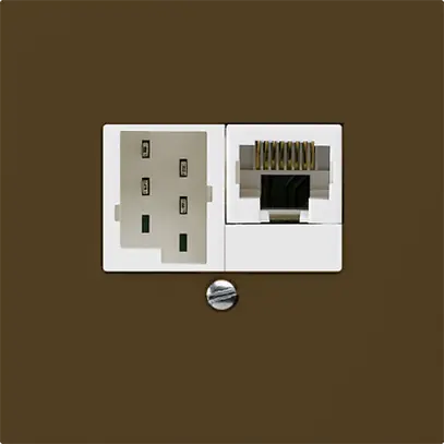 Scatola INC kallysto 1×RJ45u+1×TT83 marrone 