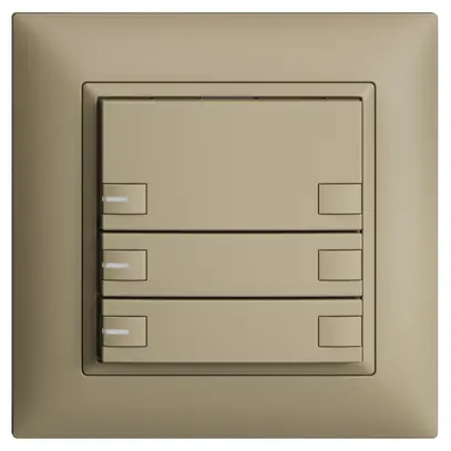 Poussoir KNX RGB ENC EDUE FMI, 250mW, a.LED RGB, 3×poussoir, comm.2×touches, sa 
