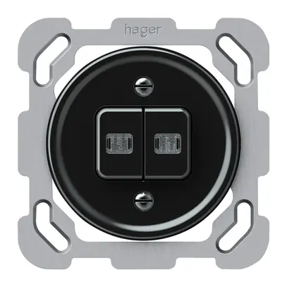 Pulsante luminoso INC origin 2×tasti 2×luminoso 2CO 1P 0<1 10A 230V 77×77mm nero 