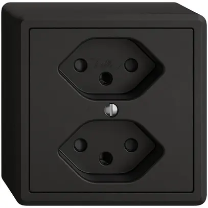 AP-Steckdose EDIZIO.liv SNAPFIX® 2×T13 mit Shutter sz 