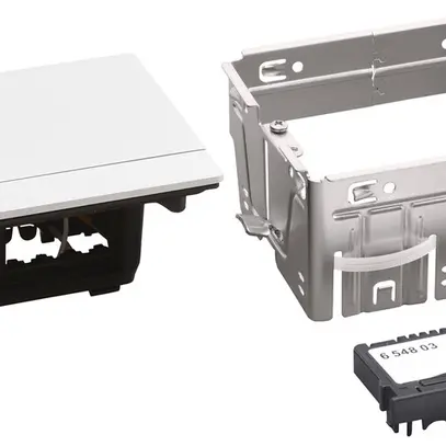 Tischsteckdose POP-UP für 4 Module Mosaic alu 