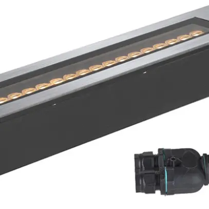 EB-LED-Bodenleuchte SLV DASAR 600 IP65 18W 2200lm 830 DALI Edelstahl 