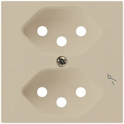 Placca frontale kallysto 2×T13/1 60×60mm beige con protezione bambini 