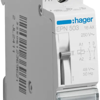 Teleruttore Hager 1UM 48VAC 24VDC 1 apertura 1 chiusura 0 invertitore 