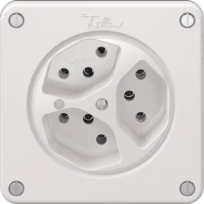 Presa NEVO, 3×T13, c.LED, bianco 